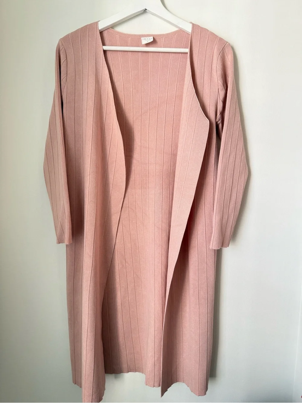 Silk and Salt Staycation Dusty Rose Ribbed Duster and Matching Leggings Medium